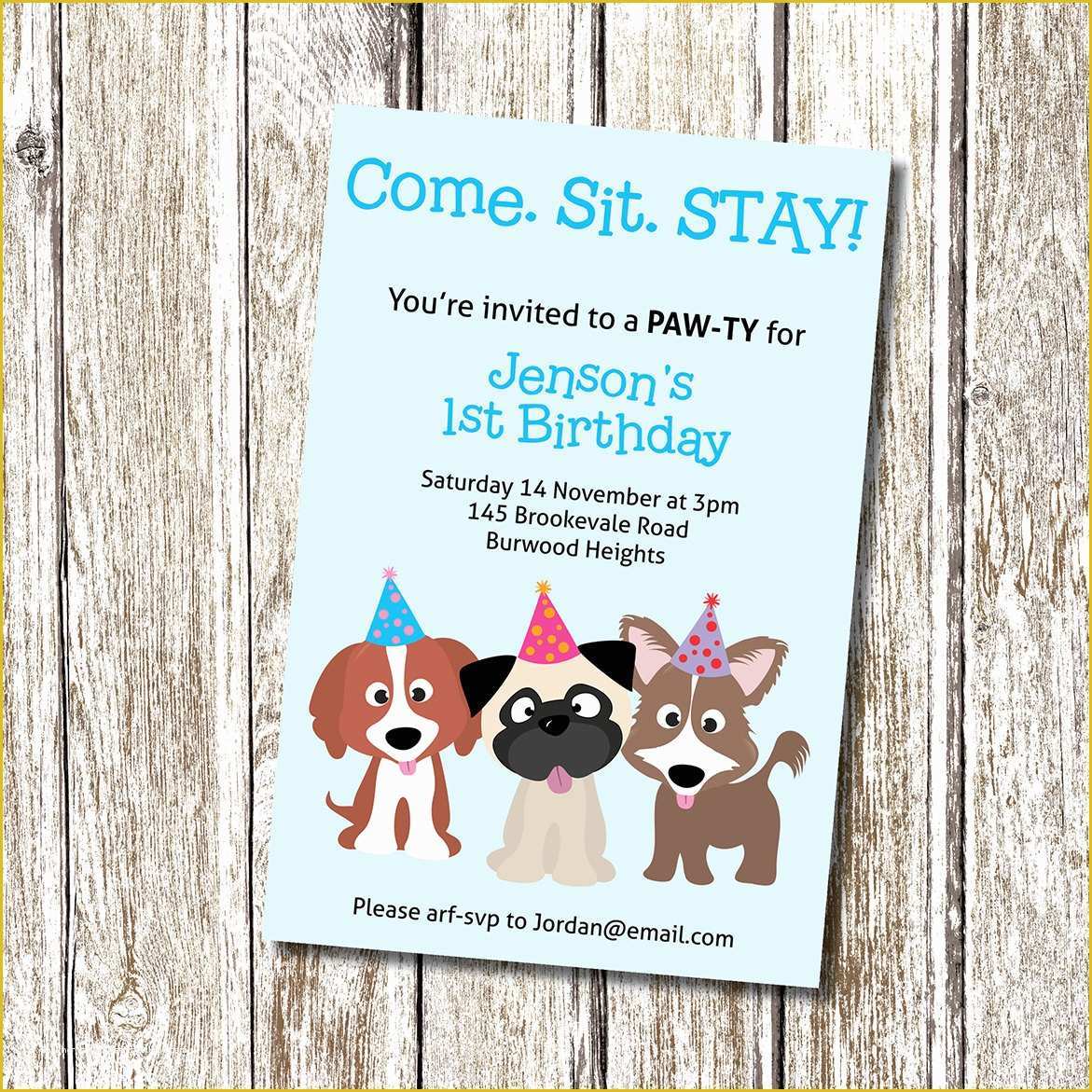 Dog Birthday Party Invitations Templates Free Of Puppy Party Invitation