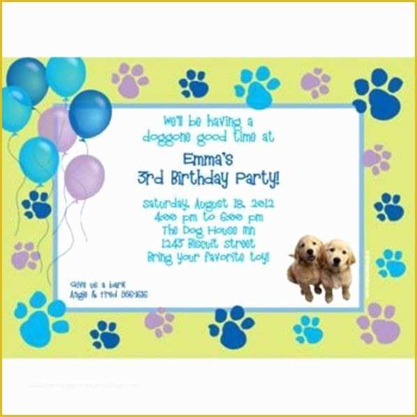 Dog Birthday Party Invitations Templates Free Of Puppy Party Personalized Invitation Each wholesale