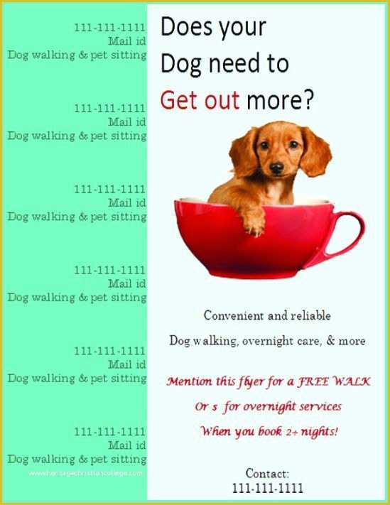 Dog Walking Flyer Template Free Of 25 Dog Walking Flyers for Small Dog Sitting Businesses