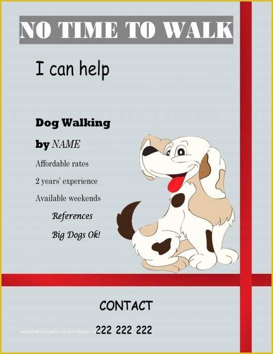 Dog Walking Flyer Template Free Of 25 Dog Walking Flyers for Small Dog Sitting Businesses