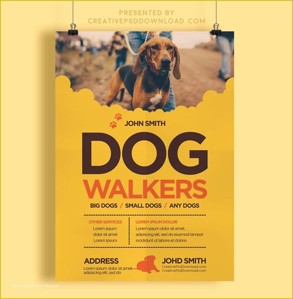 Dog Walking Flyer Template Free Of Creative Dog Walkers Flyer Template