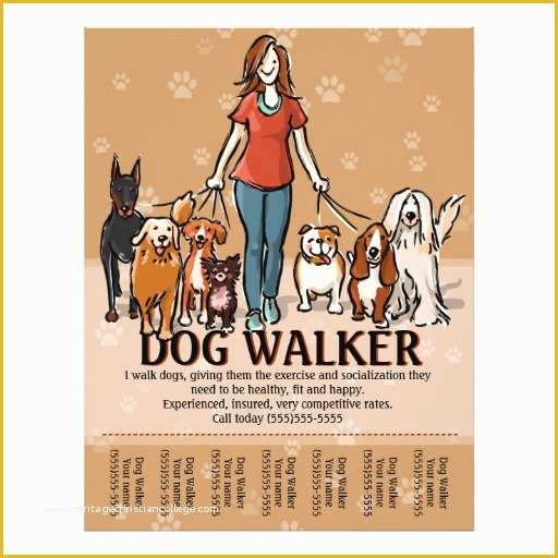 Dog Walking Flyer Template Free Of Dog Walker Dog Walking Advertising Template Flyer