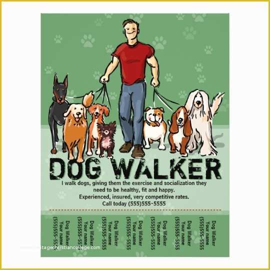 Dog Walking Flyer Template Free Of Dog Walker Dog Walking Guy Grn Promotemplate Flyer