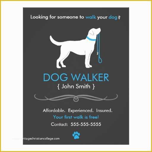 Dog Walking Flyer Template Free Of Dog Walker Walking Business Flyer Template