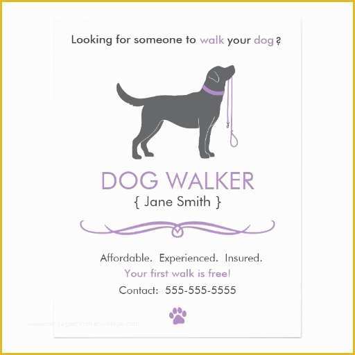 Dog Walking Flyer Template Free Of Dog Walker Walking Business Flyer Template