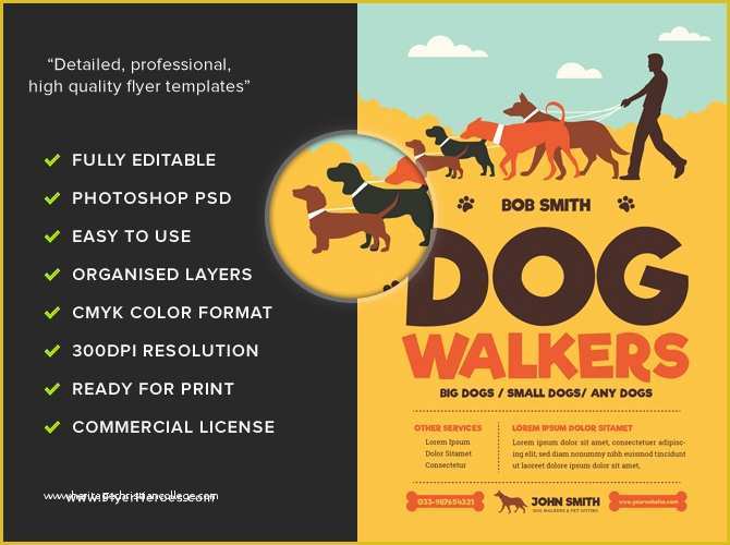 Dog Walking Flyer Template Free Of Dog Walkers Flyer Template Flyerheroes