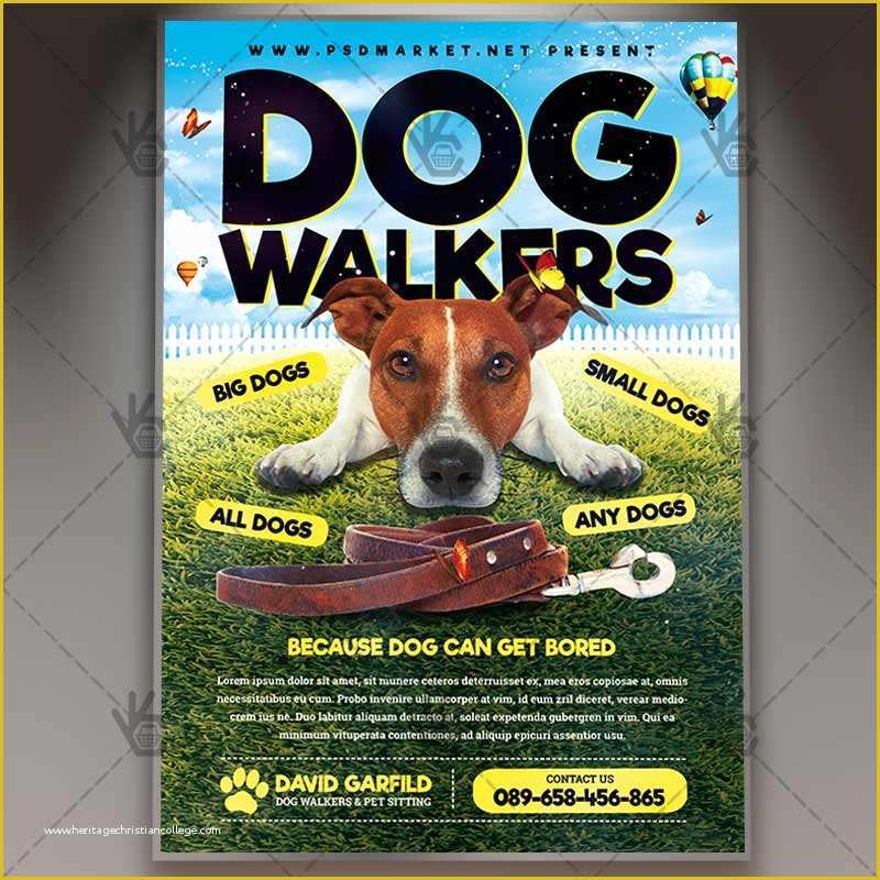 Dog Walking Flyer Template Free Of Dog Walkers Premium Flyer Psd Template