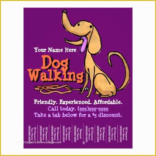 Dog Walking Flyer Template Free Of Dog Walking Advertising Promotional Flyer