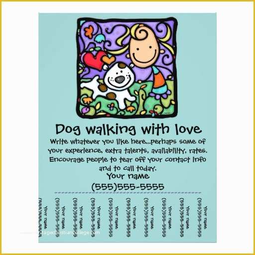 Dog Walking Flyer Template Free Of Littlegirlie Dog Walk Sitting Tear Sheet Flyer