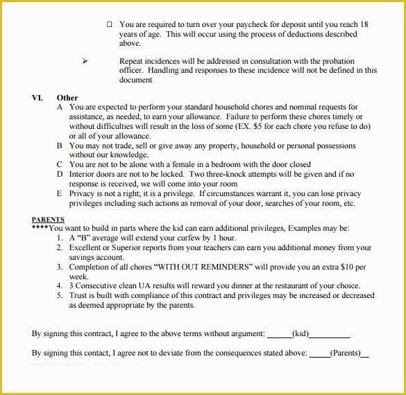 Dom Sub Contract Template Free Of 13 Behavior Contract Templates – Samples Examples