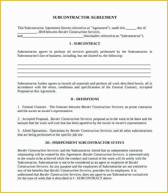 Dom Sub Contract Template Free Of Dom Sub Contract Template Free Domsub Contract Template
