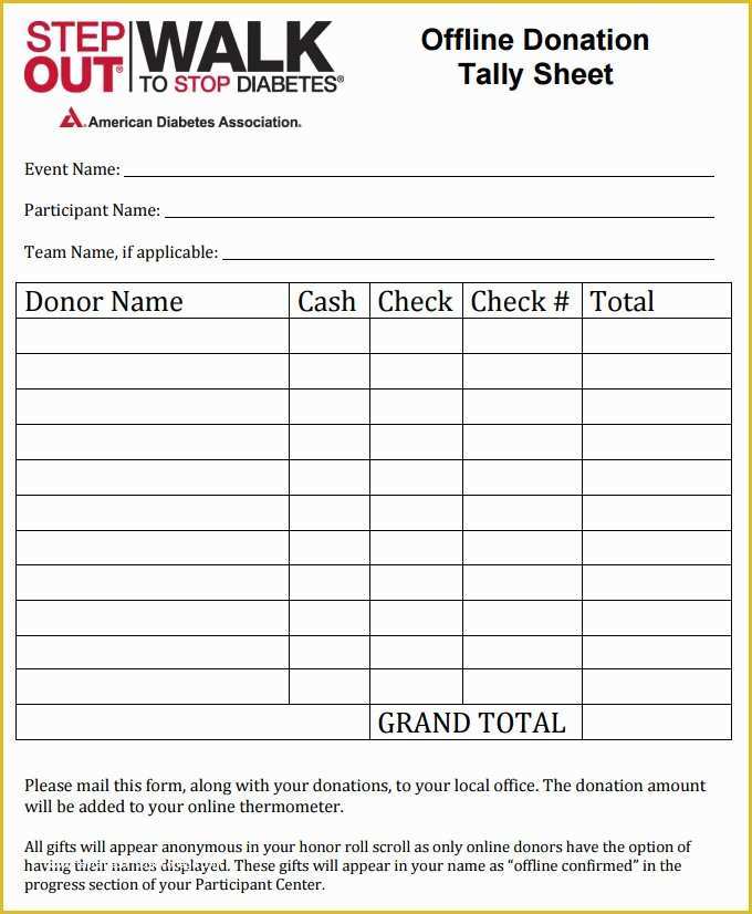 Donation Template Free Of Donation Sheet Template 4 Free Pdf Documents Download