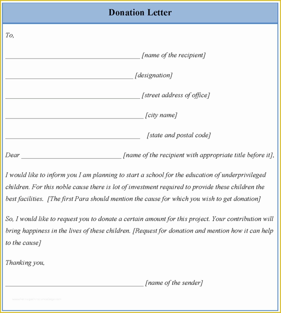 Donation Template Free Of Letter Template for Donation Example Of Donation Letter