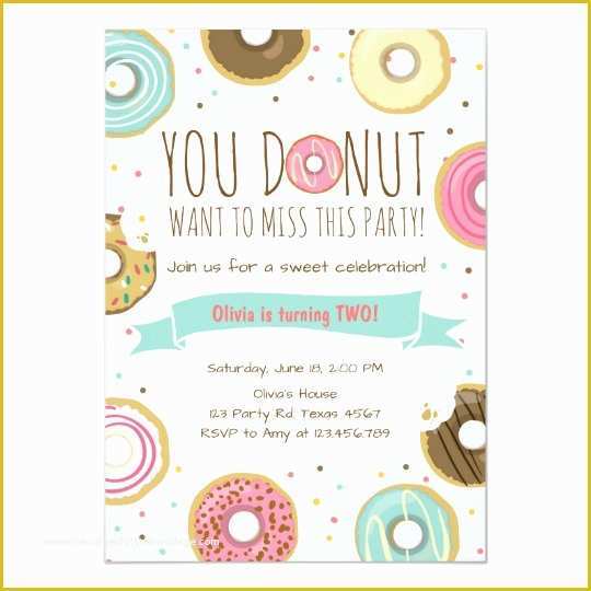 Donut Invitation Template Free Of Donut Birthday Party Invitation Donut Want to Miss