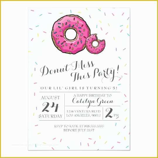 Donut Invitation Template Free Of Donut Birthday Party Invitation