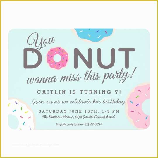 Donut Invitation Template Free Of Donut Party Invitations Donut Birthday Party