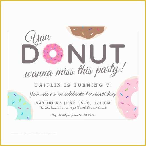 Donut Invitation Template Free Of Donut Party Invitations Donut Birthday Party