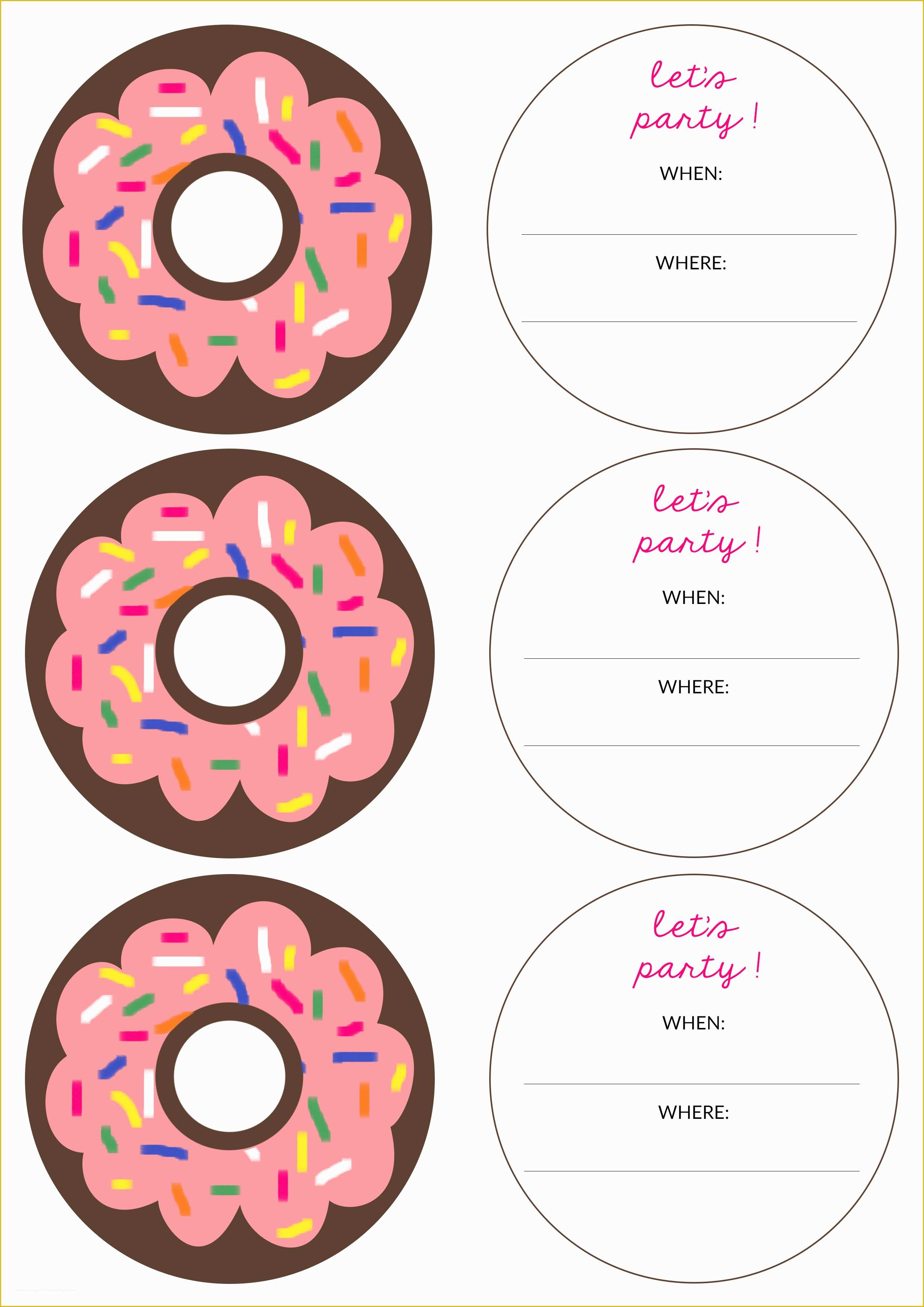 Donut Invitation Template Free Of Donut Printables – Craftbnb