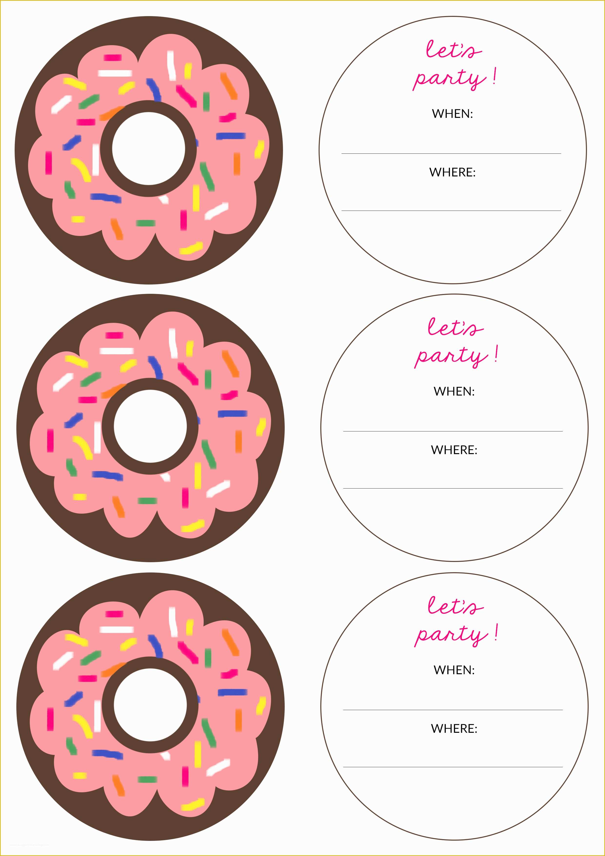 Donut Invitation Template Free Of Donut Printables Craftbnb 