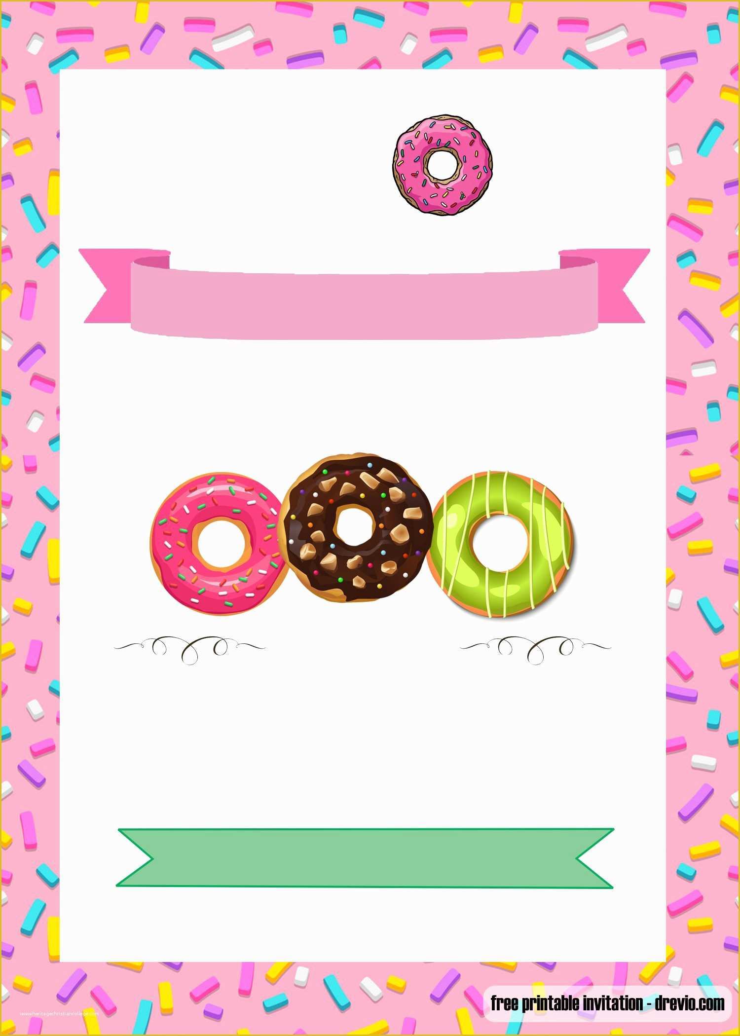 Donut Invitation Template Free Of Free Printable Donuts Invitation Templates