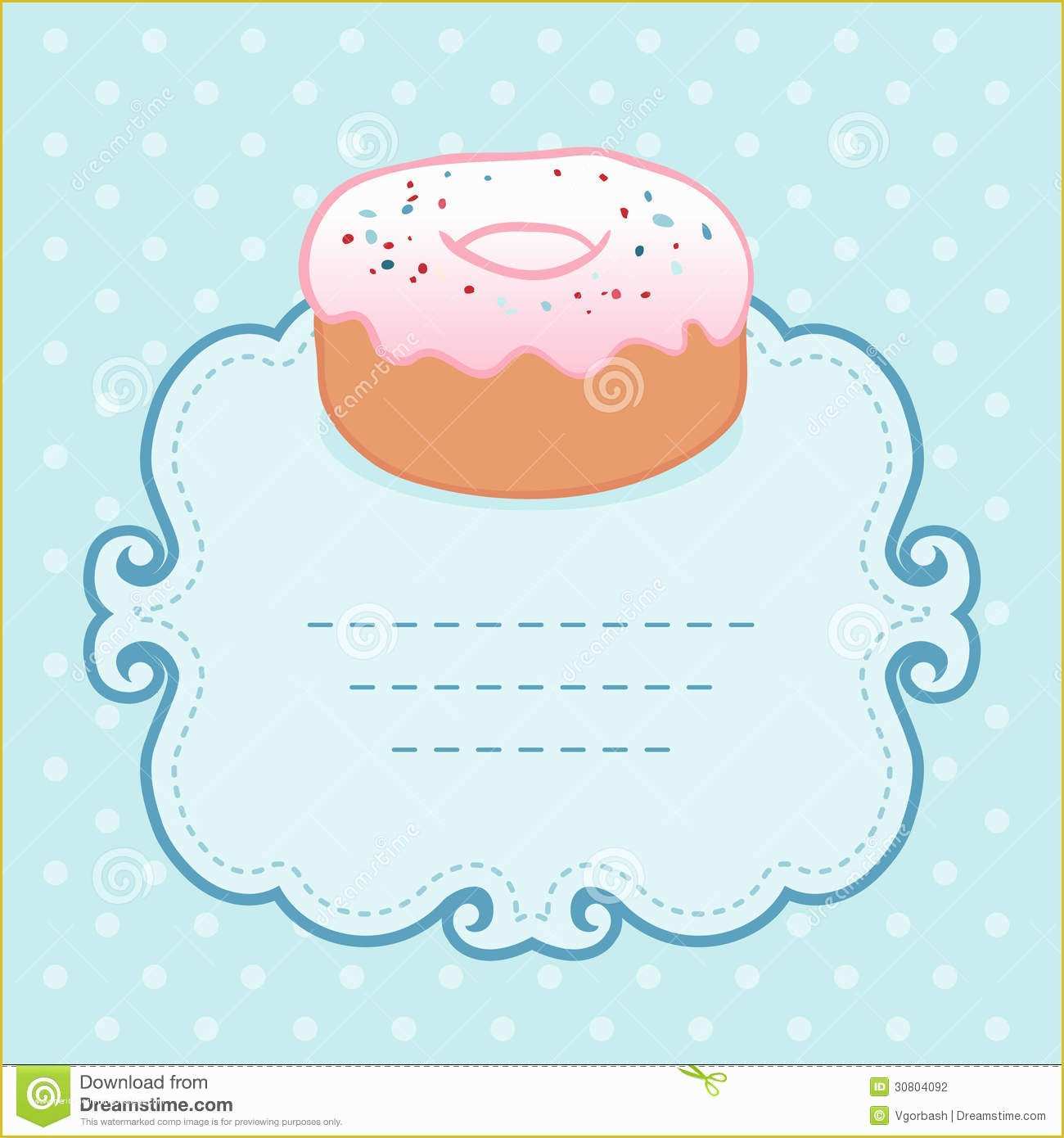 Donut Invitation Template Free Of Tea Party Invitation Vintage Style Frame with Donut Stock