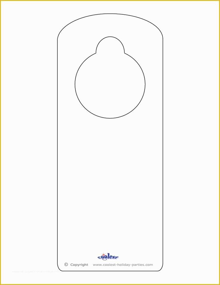 Door Knob Flyer Template Free Of Blank Printable Doorknob Hanger Template