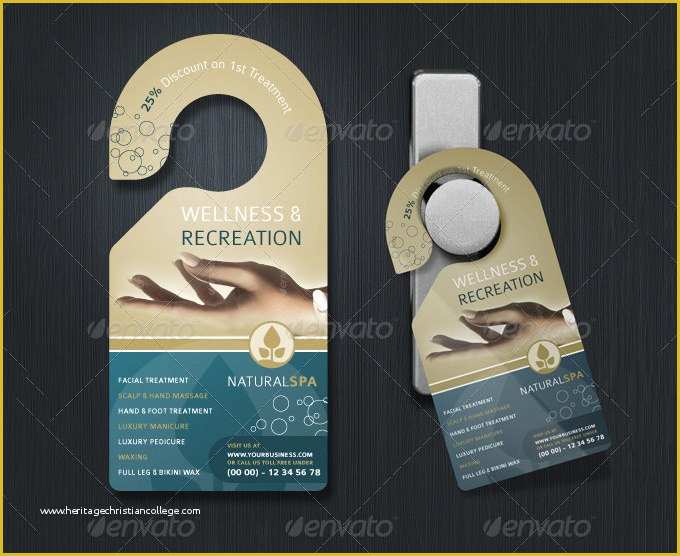 Door Knob Flyer Template Free Of Door Template Card & Floral Wedding Door Hanger Card