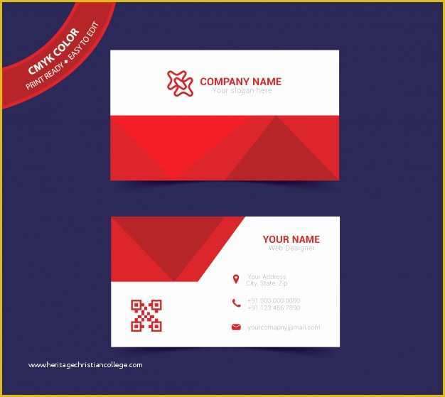 Double Sided Business Card Template Free Download Of Abstract Doublesided Business Card Template Vector
