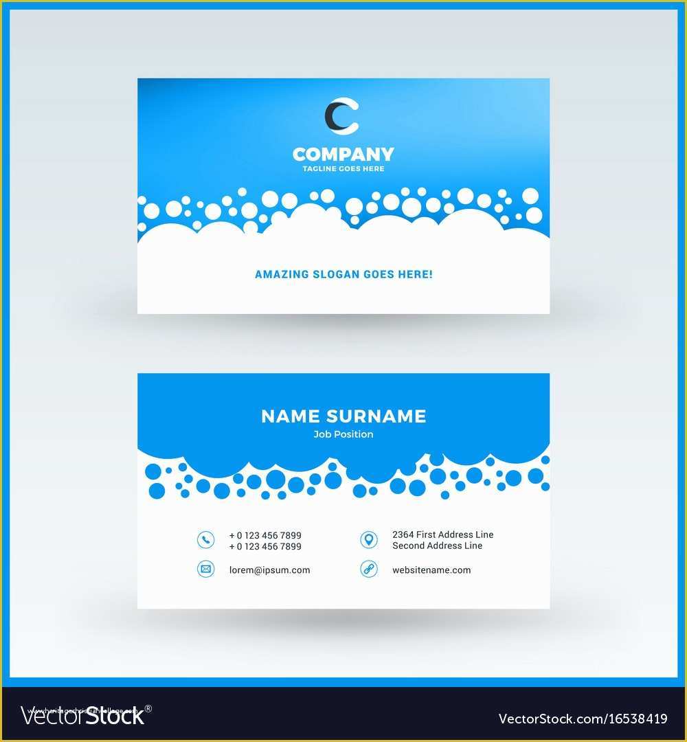 Double Sided Business Card Template Free Download Of Double Sided Horizontal Business Card Template Vector Image