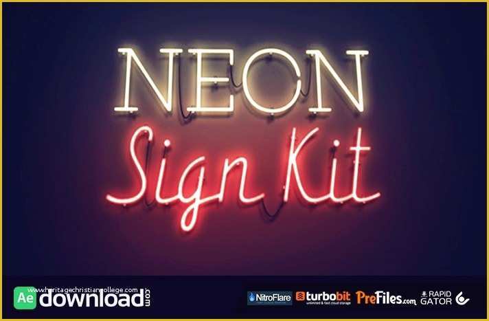 Download after Effects Templates for Free Of Neon Sign Kit Videohive after Effects Template Free
