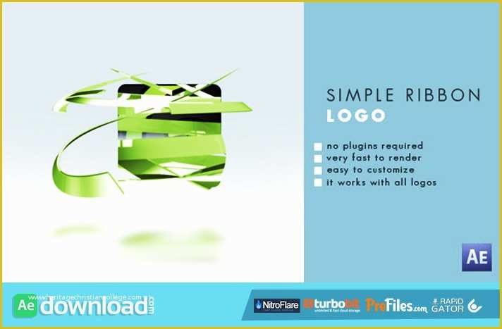 Download after Effects Templates for Free Of Simple Ribbon Logo Videohive Free Download Free