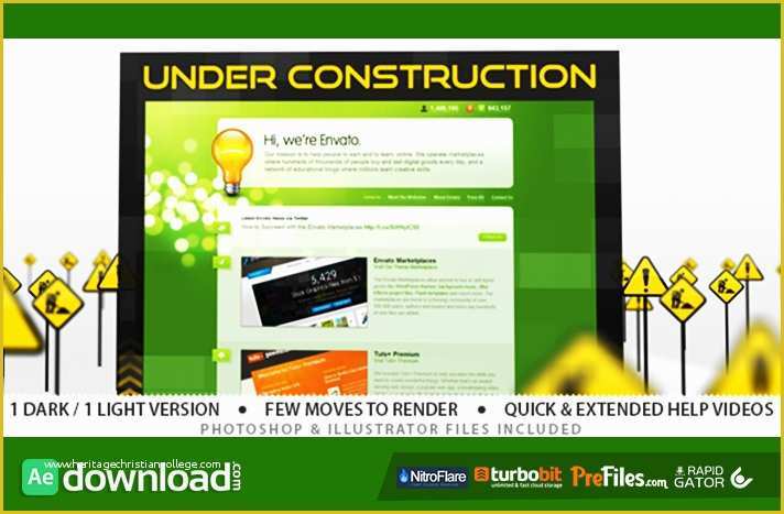 Download after Effects Templates for Free Of Under Construction Videohive Template Free Download