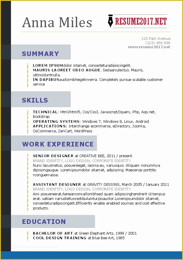 Download Free Resume Templates 2017 Of What Your Resume Should Look Like In 2017