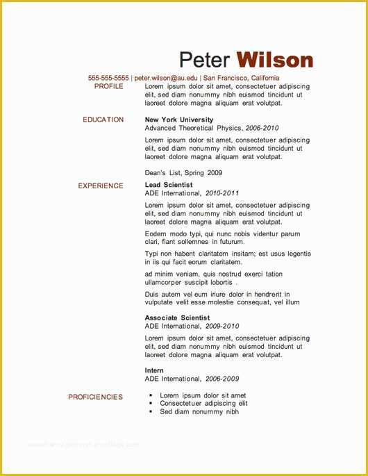 Download Microsoft Word Resume Templates Free Of 12 Resume Templates for Microsoft Word Free Download