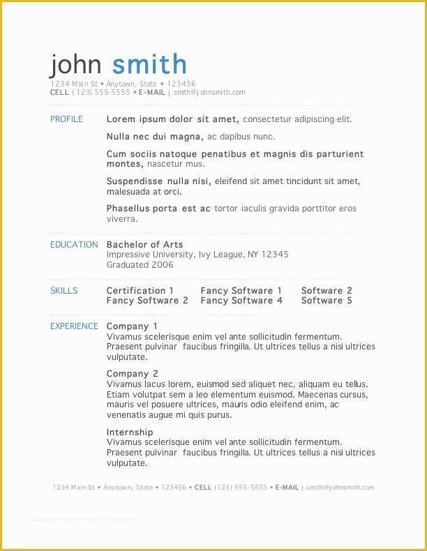 Download Microsoft Word Resume Templates Free Of 50 Free Microsoft Word Resume Templates for Download