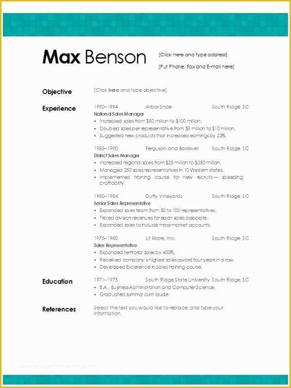 Download Microsoft Word Resume Templates Free Of Tiled Aqua Resume Template Download Word format