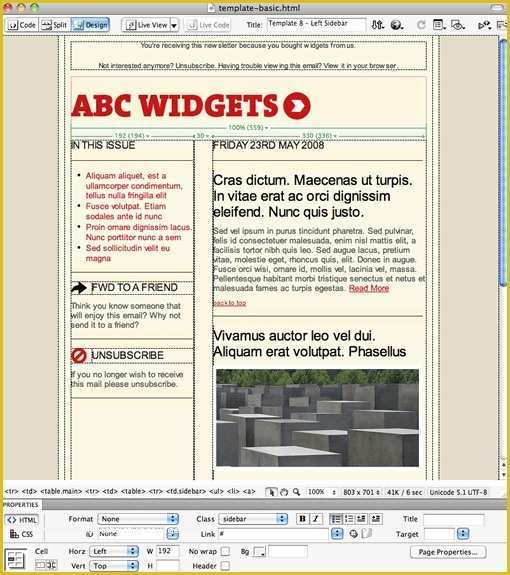 Dreamweaver Email Templates Free Of Dreamweaver E Newsletter Templates Dreamweaver Email