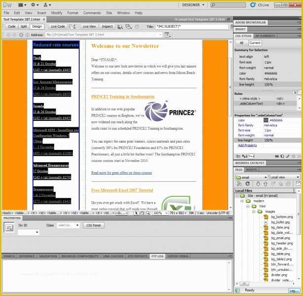 Dreamweaver Email Templates Free Of Email Marketing Using Dreamweaver