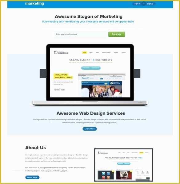 Dreamweaver Landing Page Templates Free Of Awesome Marketing Landing Page Template Psd