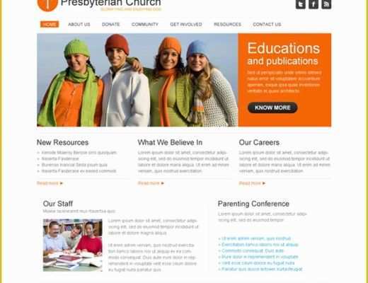 Dreamweaver Landing Page Templates Free Of Presbyterian Clean and Converting Church Website Template