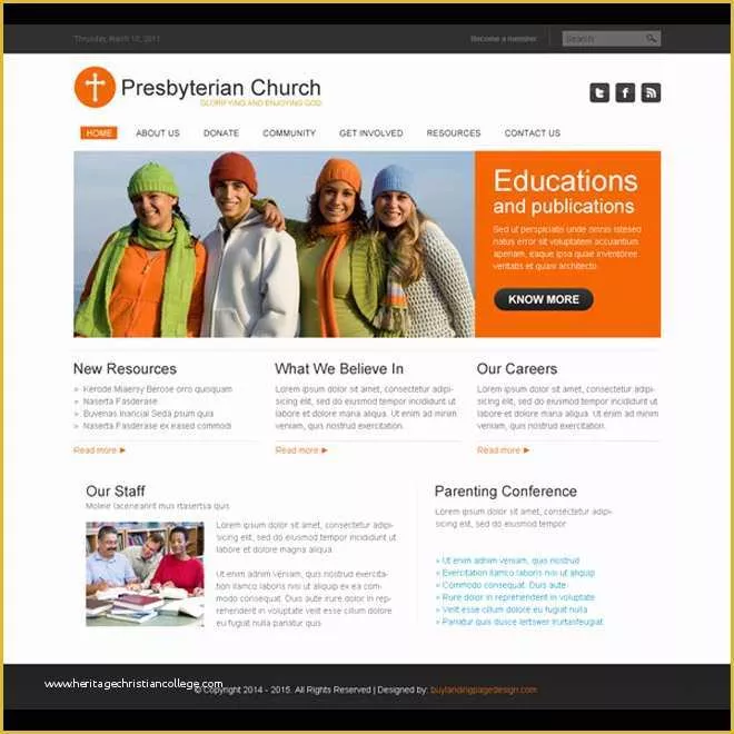 Dreamweaver Landing Page Templates Free Of Presbyterian Clean and Converting Church Website Template