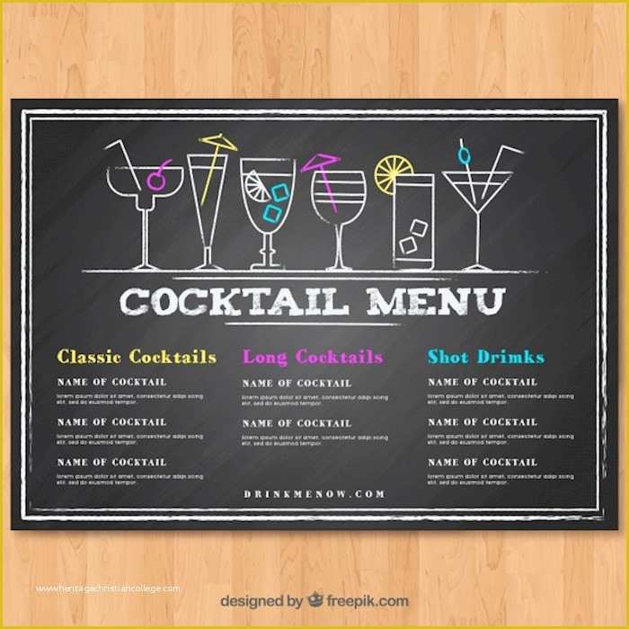 Drink Menu Template Free Of 23 Printable Premium and Free Drink Menu Templates