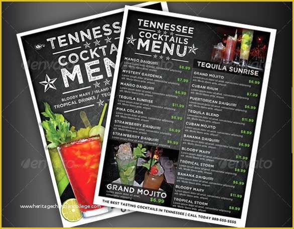 Drink Menu Template Free Of 28 Drink Menu Templates – Free Sample Example format