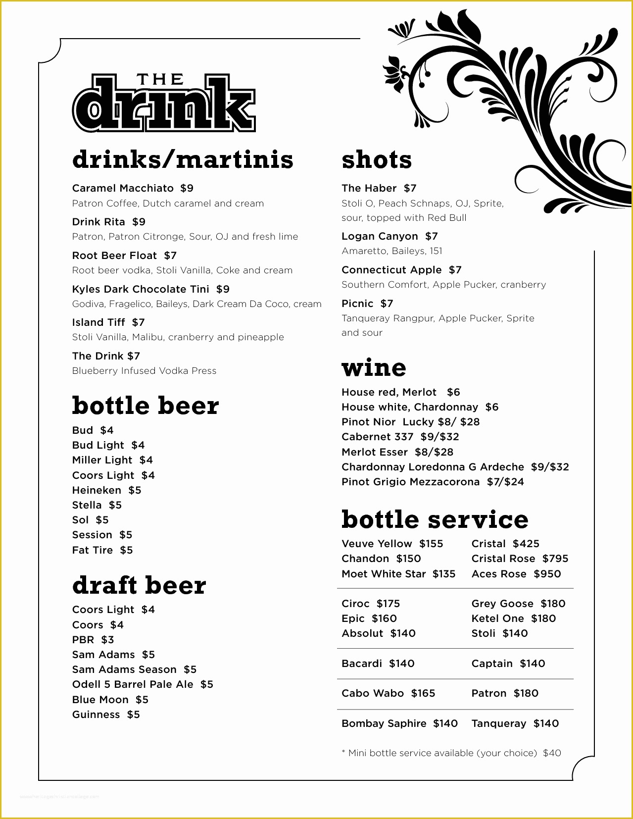 Drink Menu Template Free Of 7 Drink Menu Template Bookletemplate