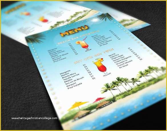 Drink Menu Template Free Of Cocktail Menu Templates – 54 Free Psd Eps Documents