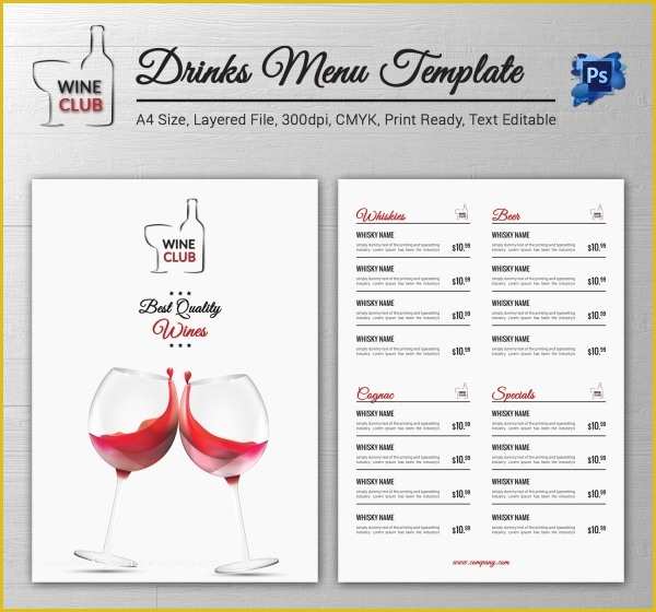 Drink Menu Template Free Of Drink Menu Template – 25 Free Psd Eps Documents Download