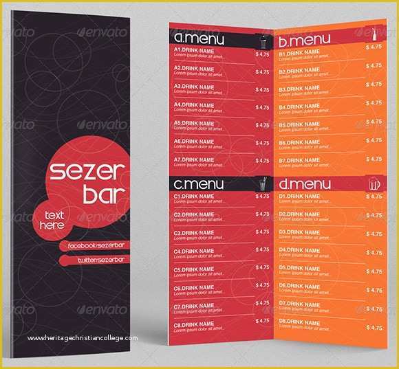 Drink Menu Template Free Of Drink Menu Templates – 30 Free Psd Eps Documents