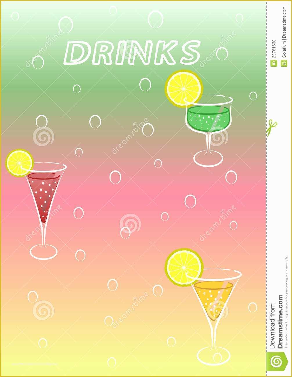 Drink Menu Template Free Of Drinks Menu Stock Vector Illustration Of Invitation