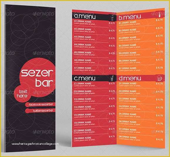 Drinks Menu Template Free Download Of Drink Menu Templates – 30 Free Psd Eps Documents