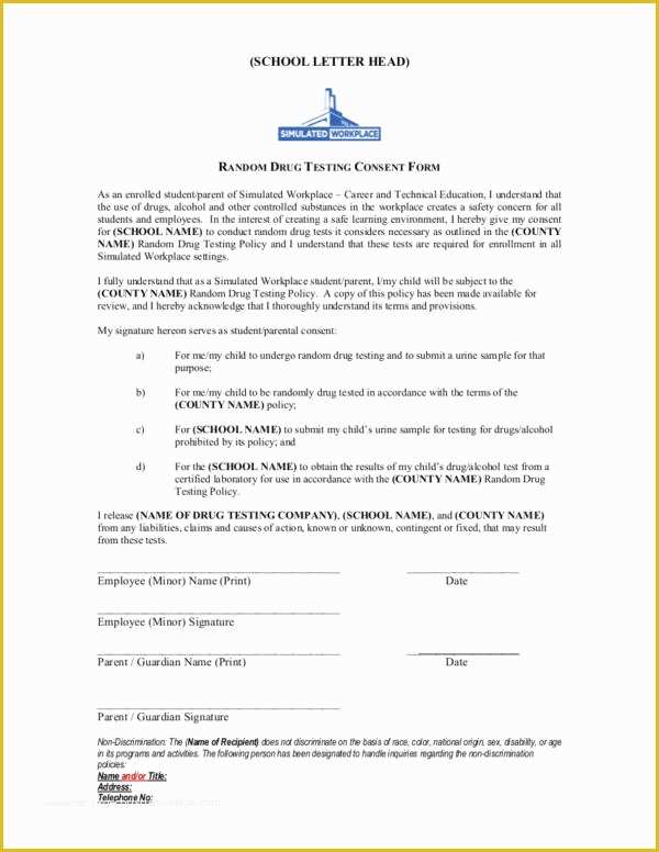 Drug Free Workplace Policy Template Of 16 Drug Testing Consent Agreement Samples and Templates